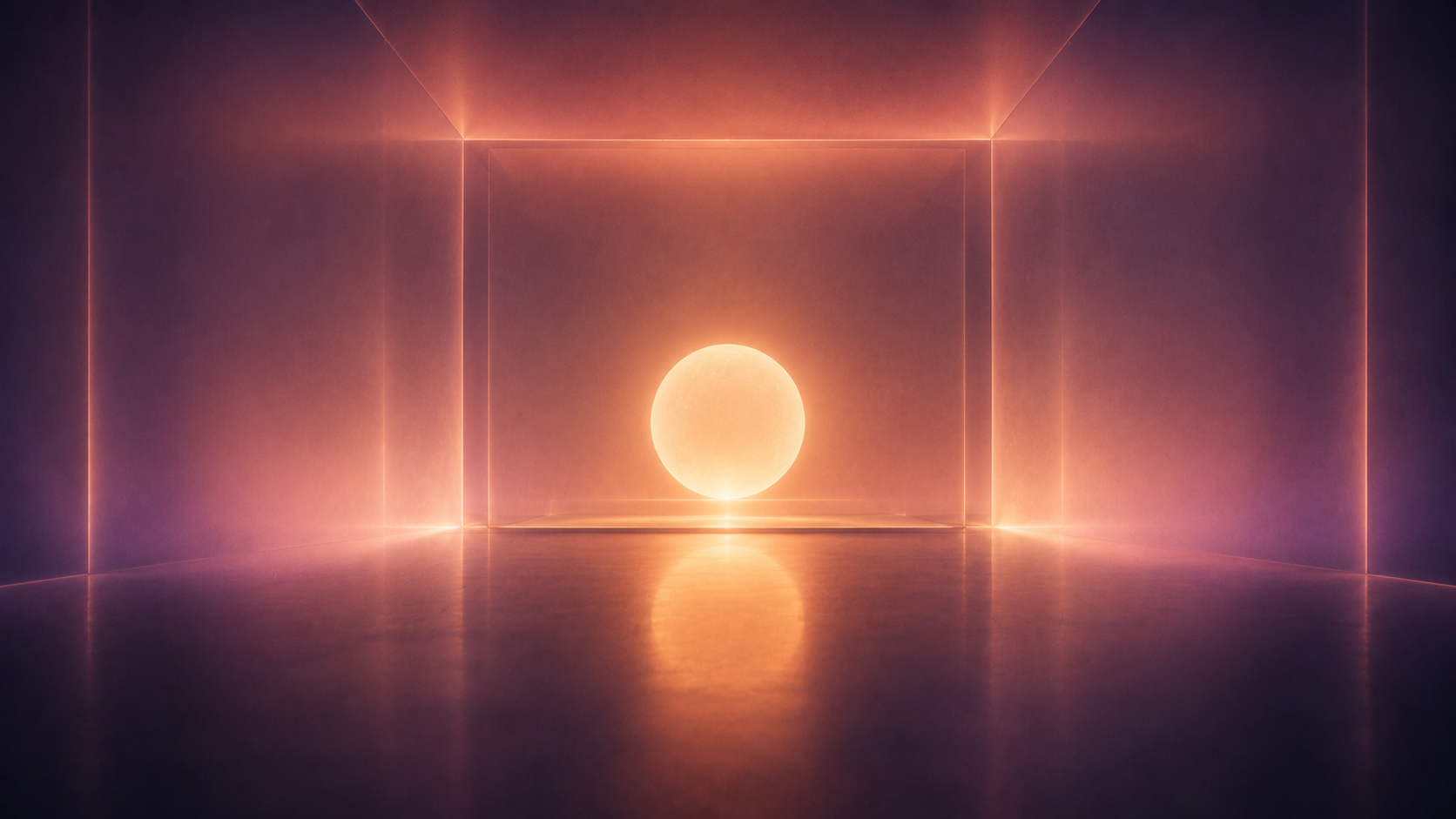 A glowing translucent orb suspended in a quiet chamber